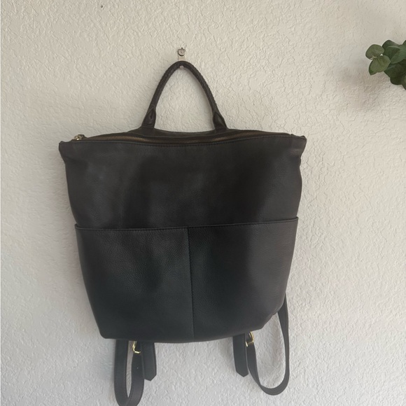 Cleobella Handbags - Cleobella Black Leather Backpack